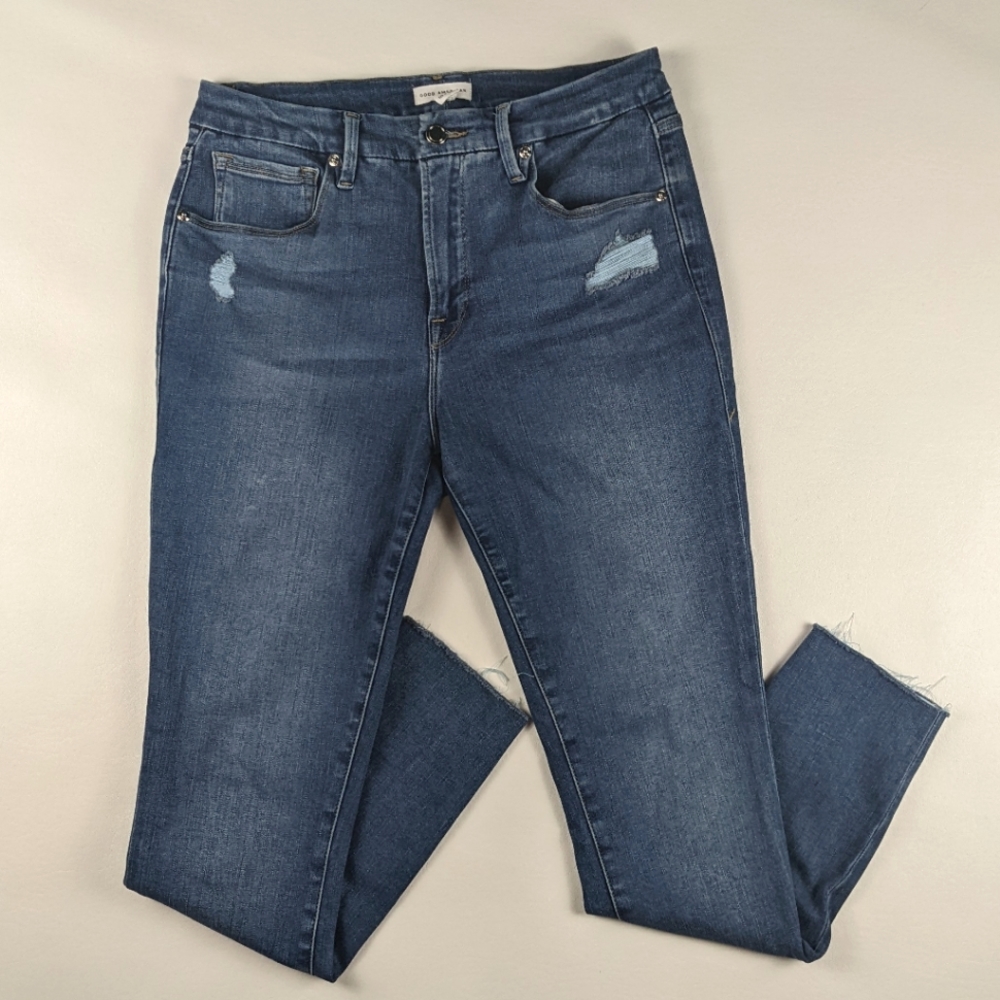 Good American Good Legs Zebra Pocket Skinny Jean